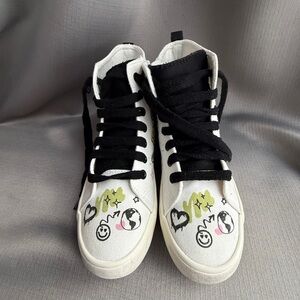 Art Class Kids Sneakers - Black & White with Graphic Designs